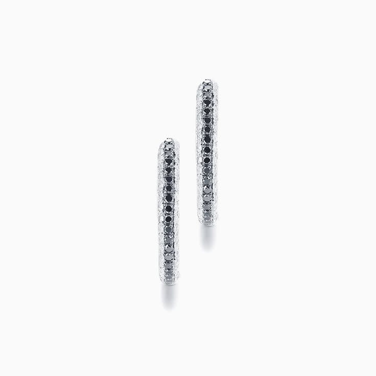 Black and White Diamond Hoops