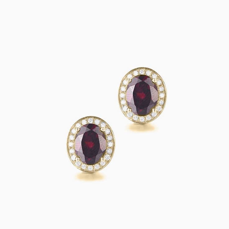 Rhodolite Garnet Studs