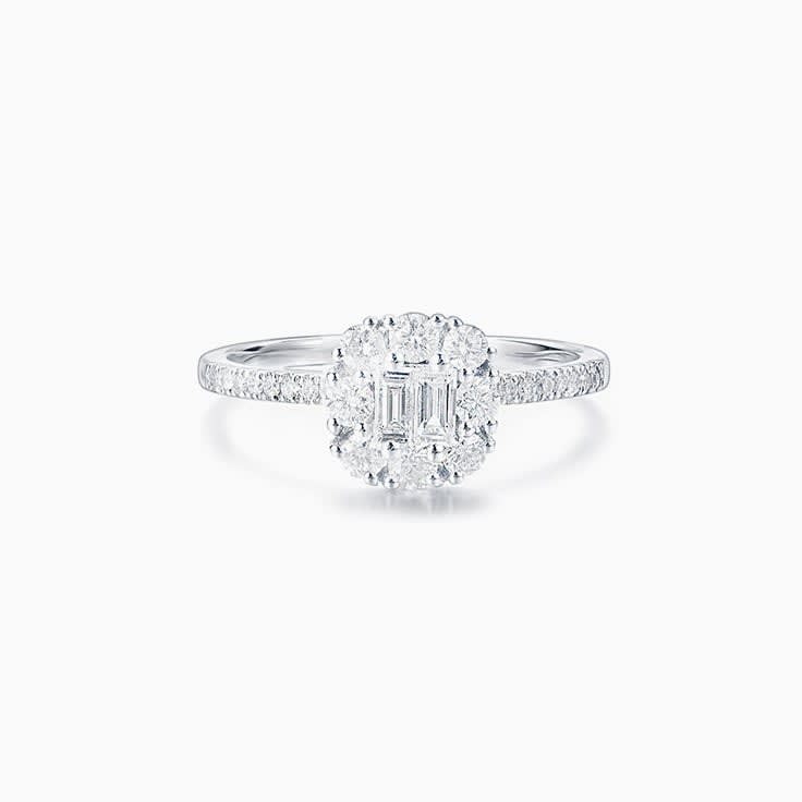 Cushion Shape Diamond Cluster Ring