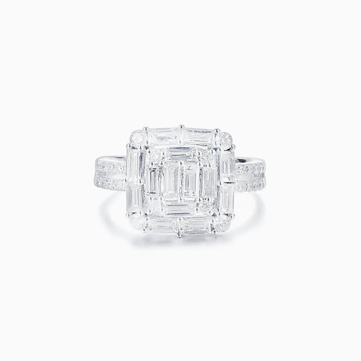 Square Shape Baguette Cluster