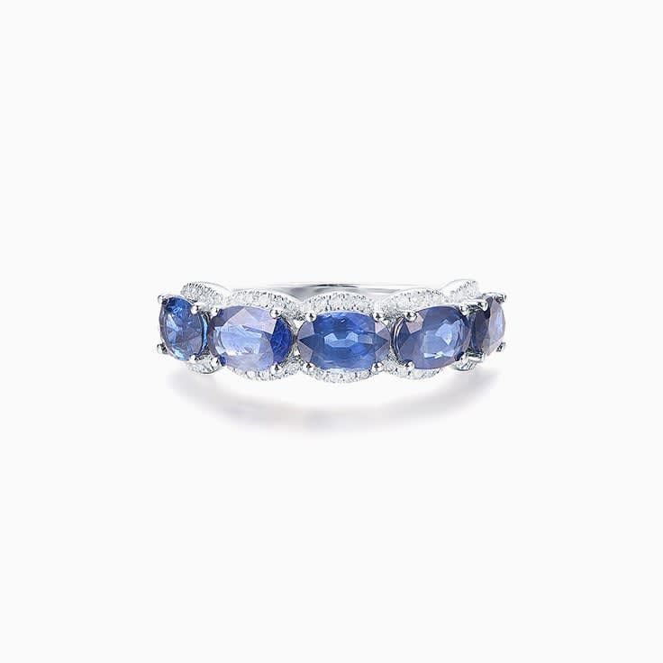 Oval Cut Blue Sapphire Band