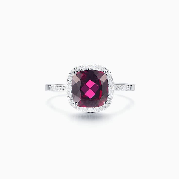Cushion Cut Garnet Ring