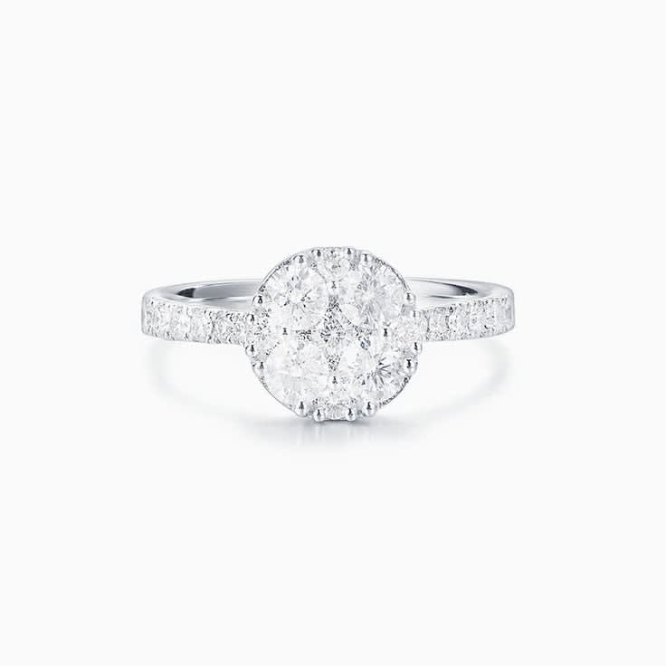 Cluster engagement ring