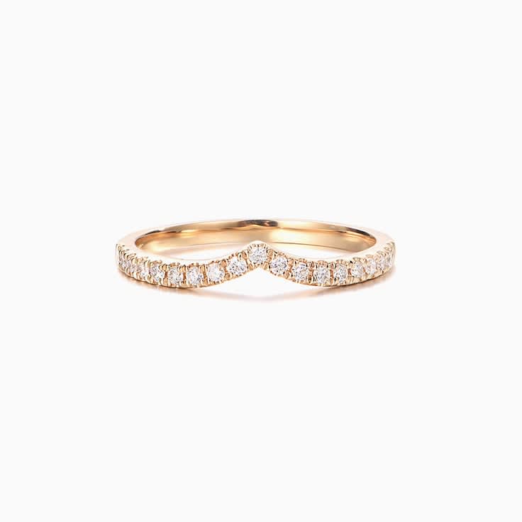 Curved Diamond Wedding Band