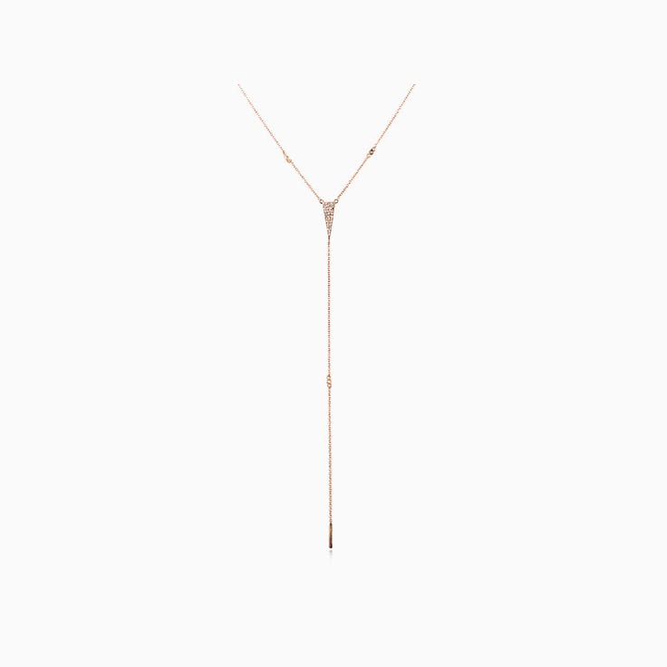 Triangle Diamond Lariat Necklace