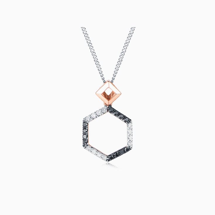 Black and White Diamond Pendant