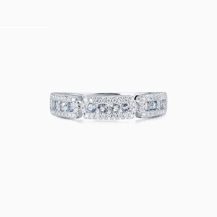 Aquamarine and Diamond Band