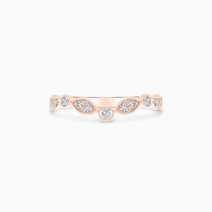 Marquise and Round Curve Ring