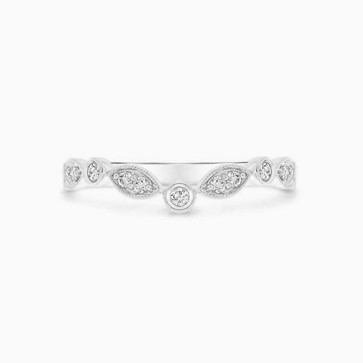 Marquise and Round Curve Ring