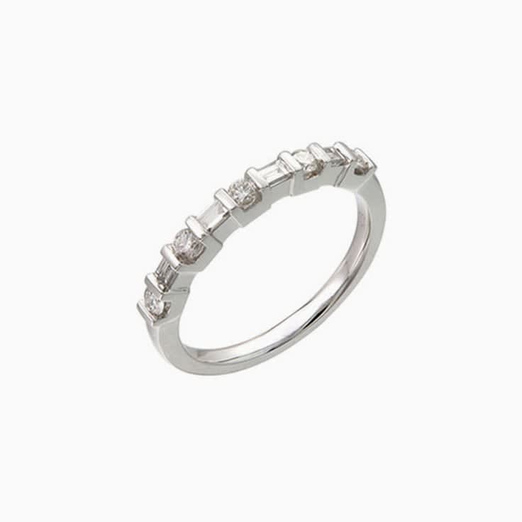 Partial Bezel set Wedding Ring