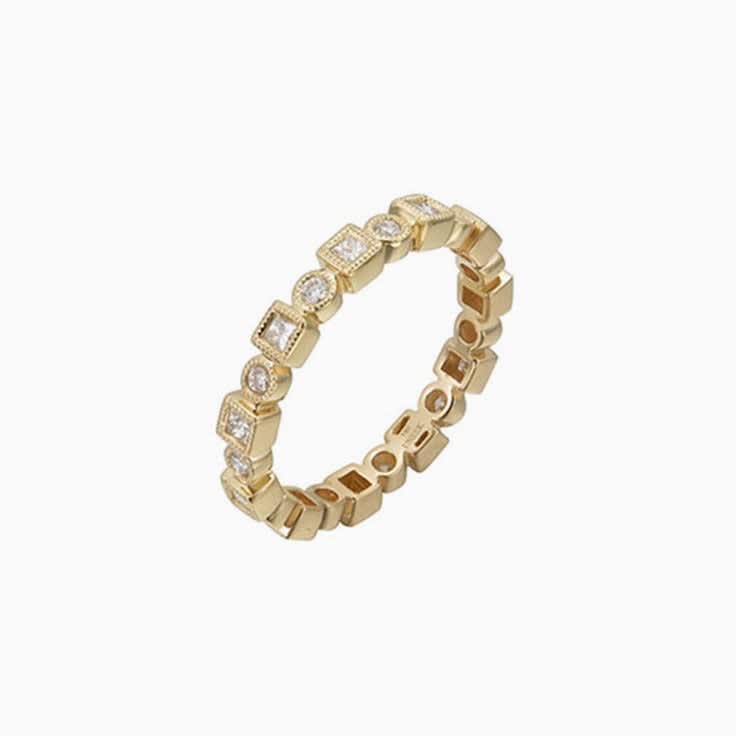 Square and Round Diamond Ring