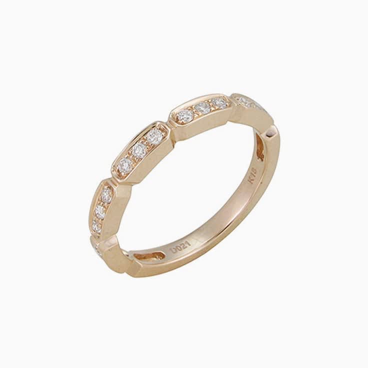 3 Stone Pave Set Wedding Ring