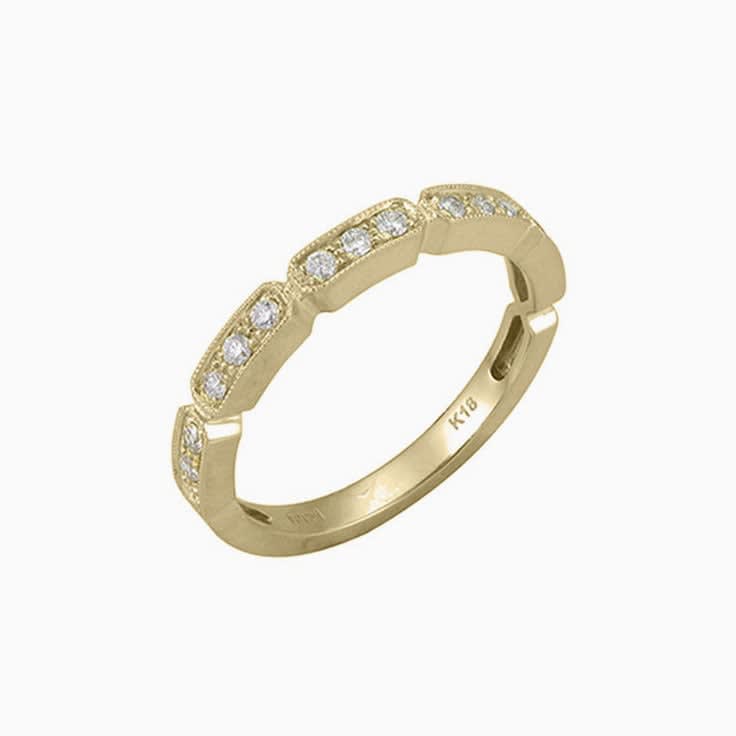 3 Stone Pave Set Wedding Ring