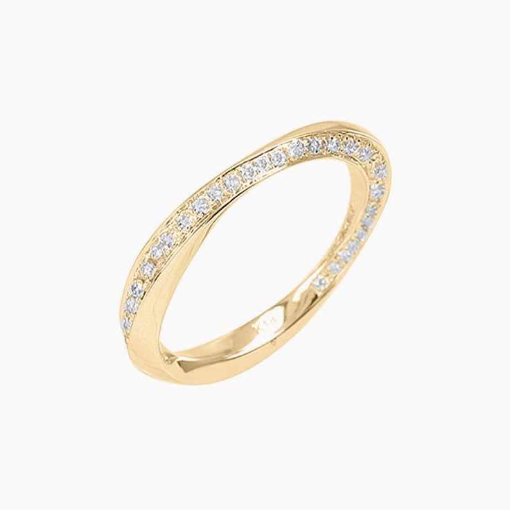 Twisted Pave Set Diamond Ring