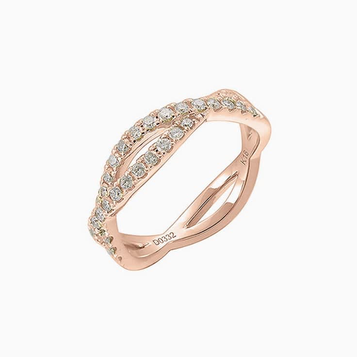Diamond crossover stack ring 3144