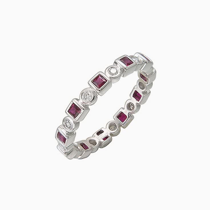 Ruby and diamond band 3795