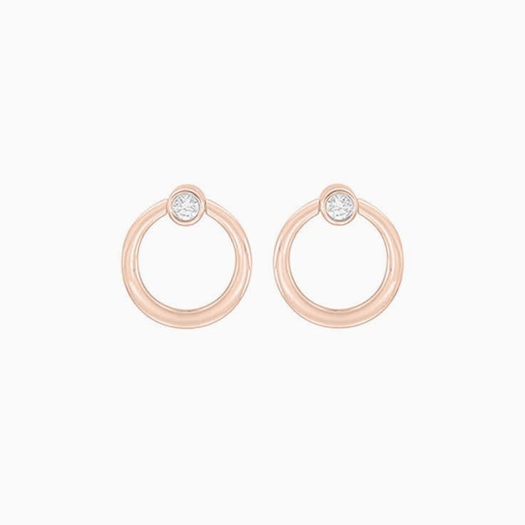 Circle Shape diamond studs F1172