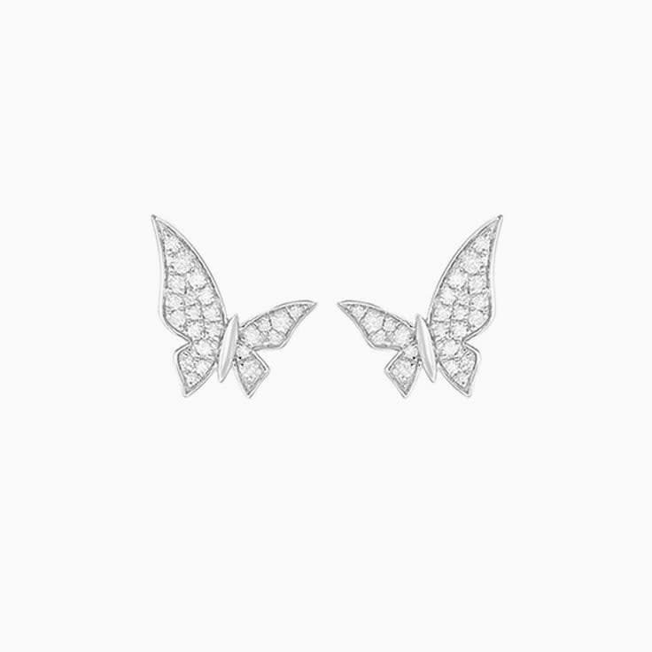 Diamond Butterfly Studs F1175