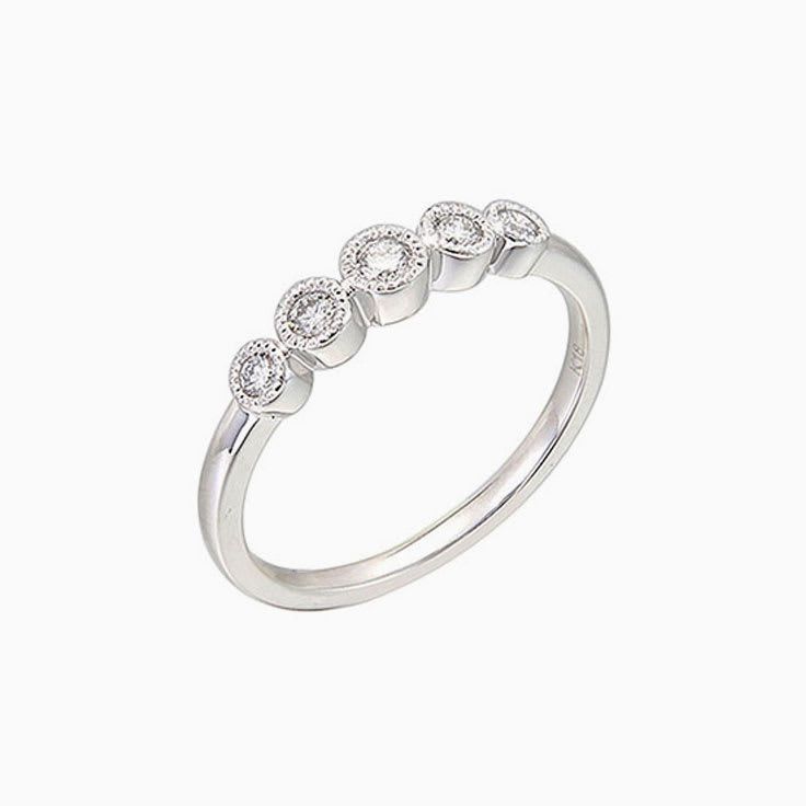 5stone Bezel set Diamond Ring