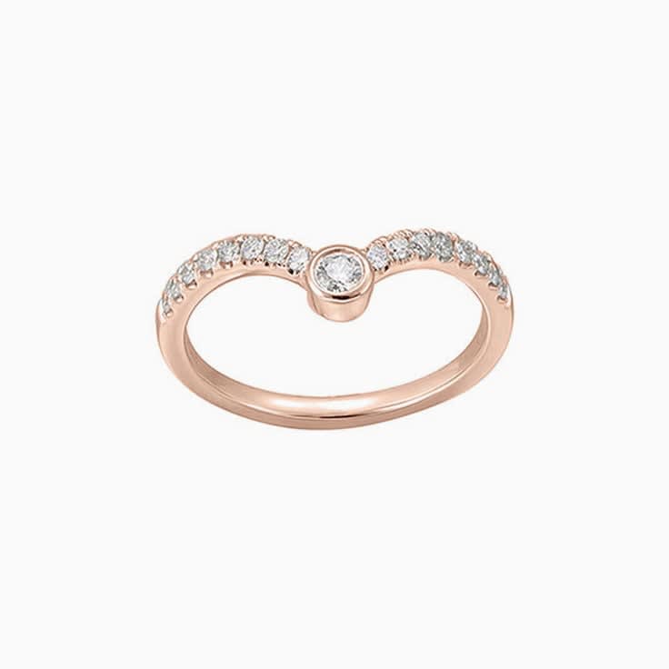 Curved Diamond wedding ring 3071
