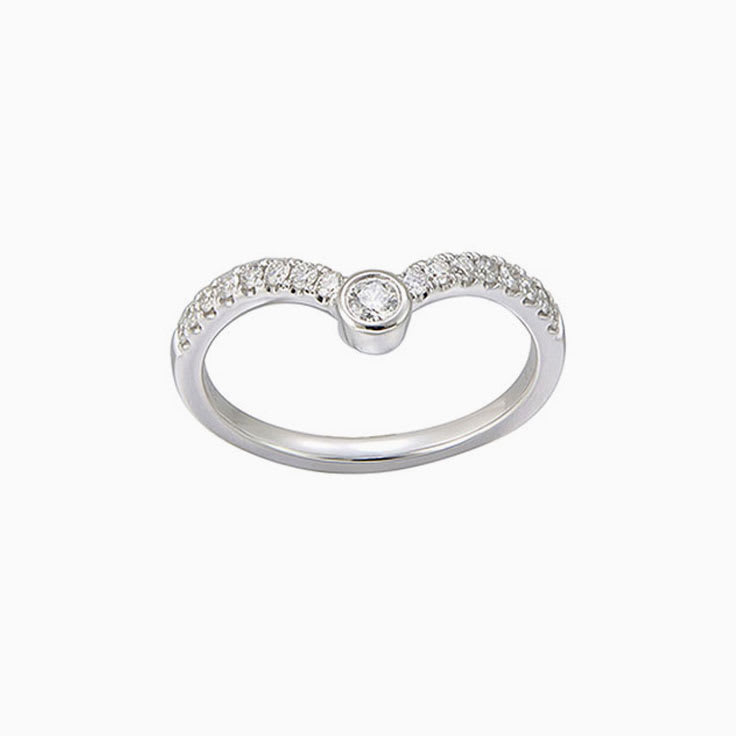 Curved Diamond wedding ring 3071
