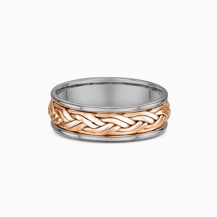 Two tone Braided Mens Ring