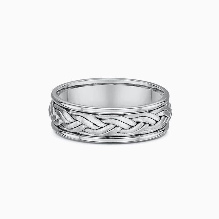 Two tone Braided Mens Ring