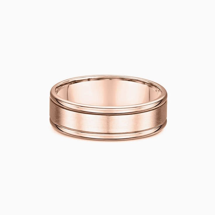 Dual Grooved Titanium Mens Ring