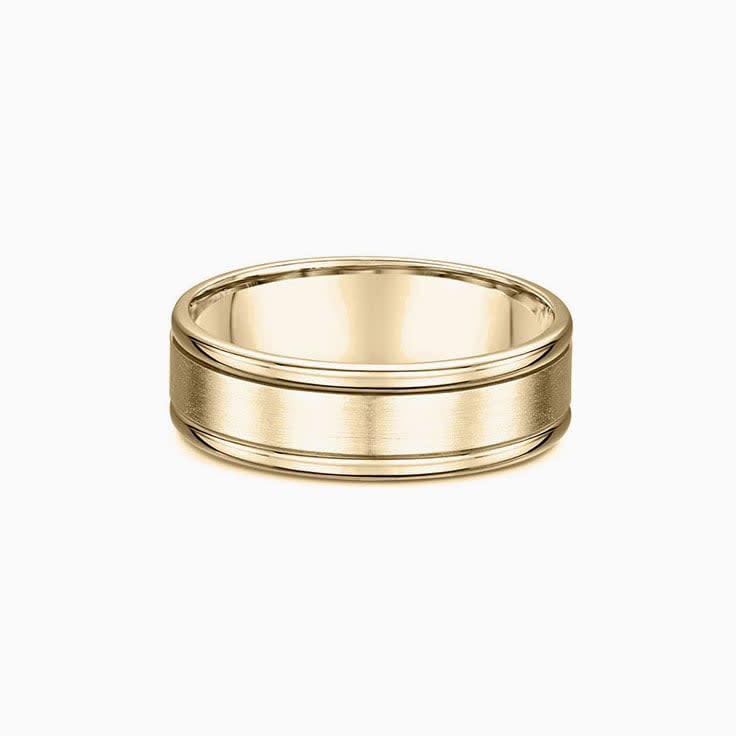 Dual Grooved Titanium Mens Ring