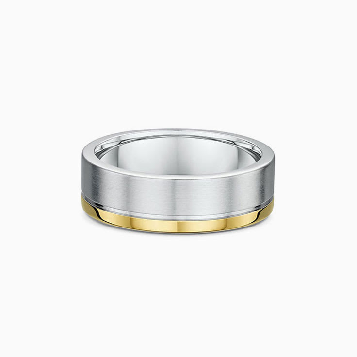 Side Grooved mens wedding ring 577A04