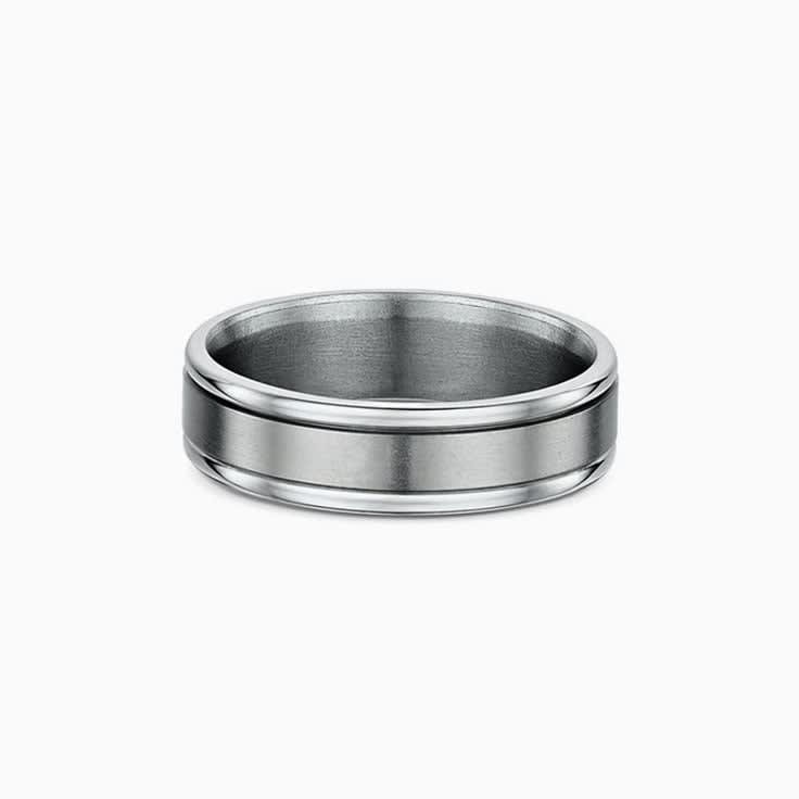 Titanium and 9k White gold ring