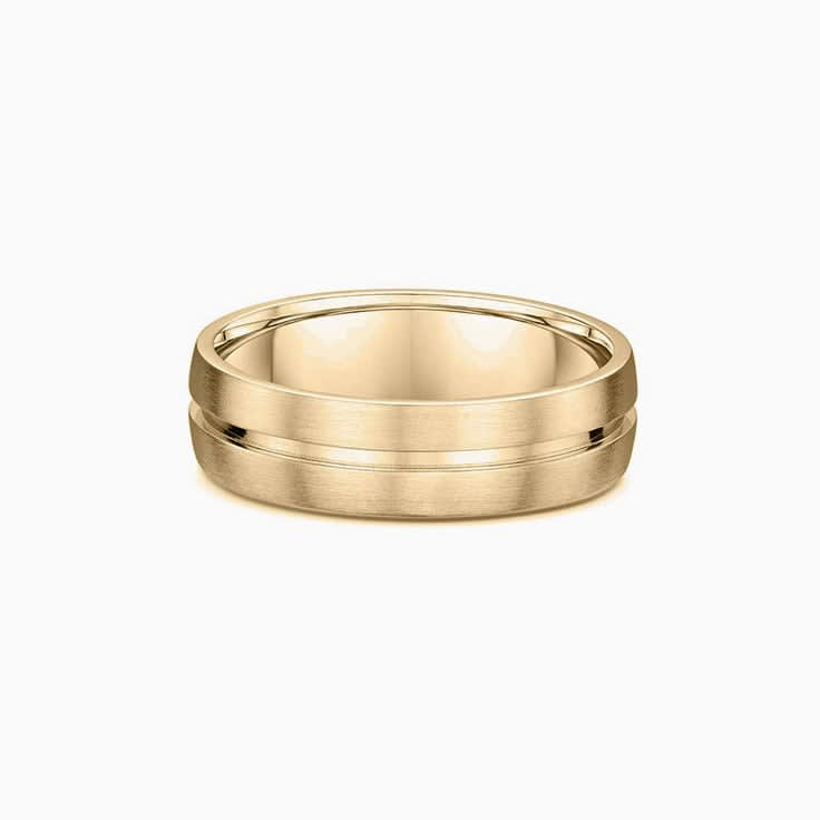 Centre Grooved Mens Wedding Ring