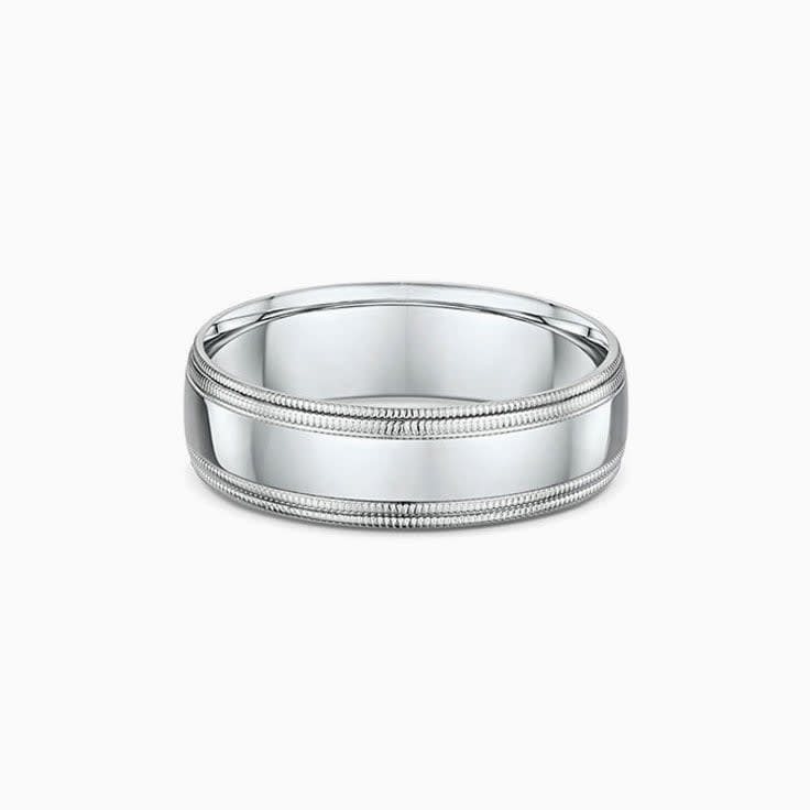 Double Milgrain edges wedding ring