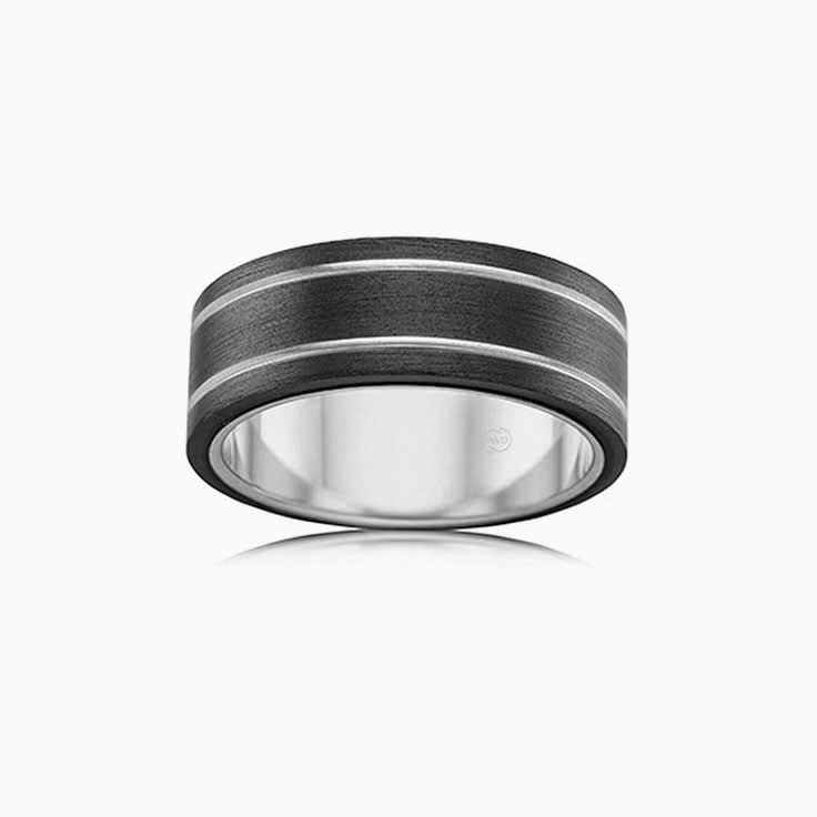 Two tone Zirconium mens ring ZR4415