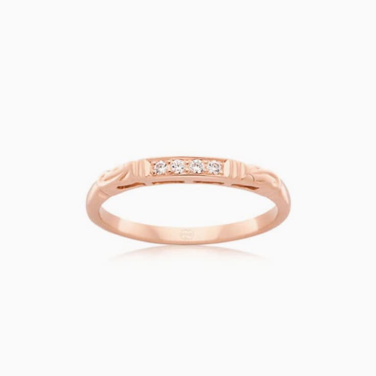 Carved Diamond Wedding ring J1670