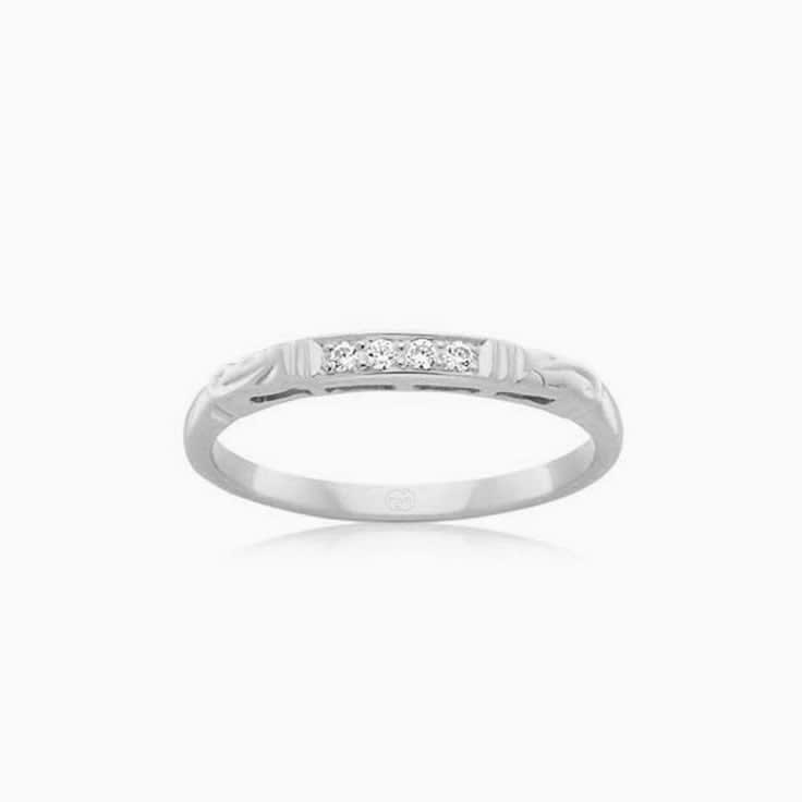 Carved Diamond Wedding ring J1670