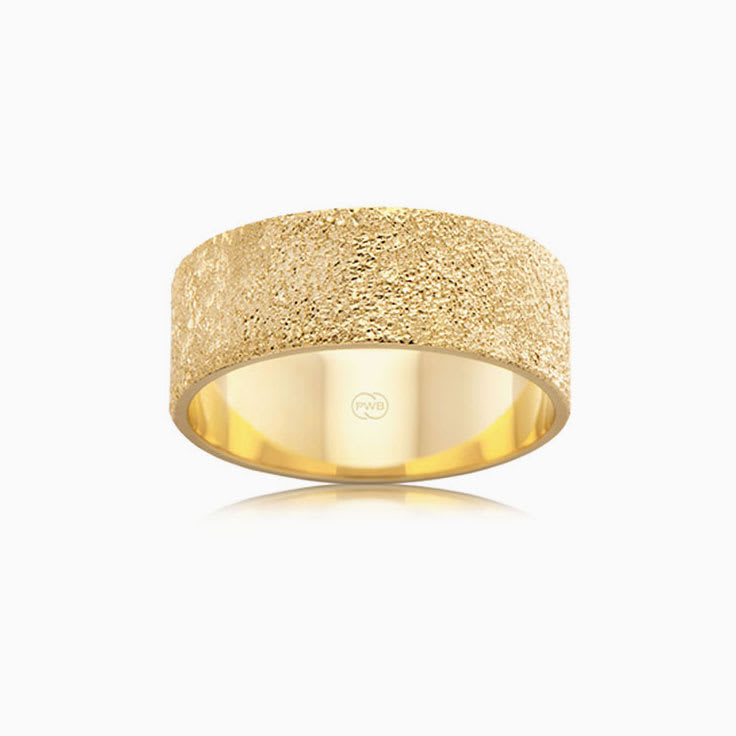 Carved Finish Mens Ring F3860