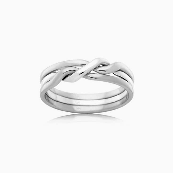 Knot Two Tone Mens Wedding Ring