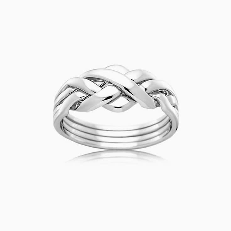 Braided Ladies Three Tone Ring