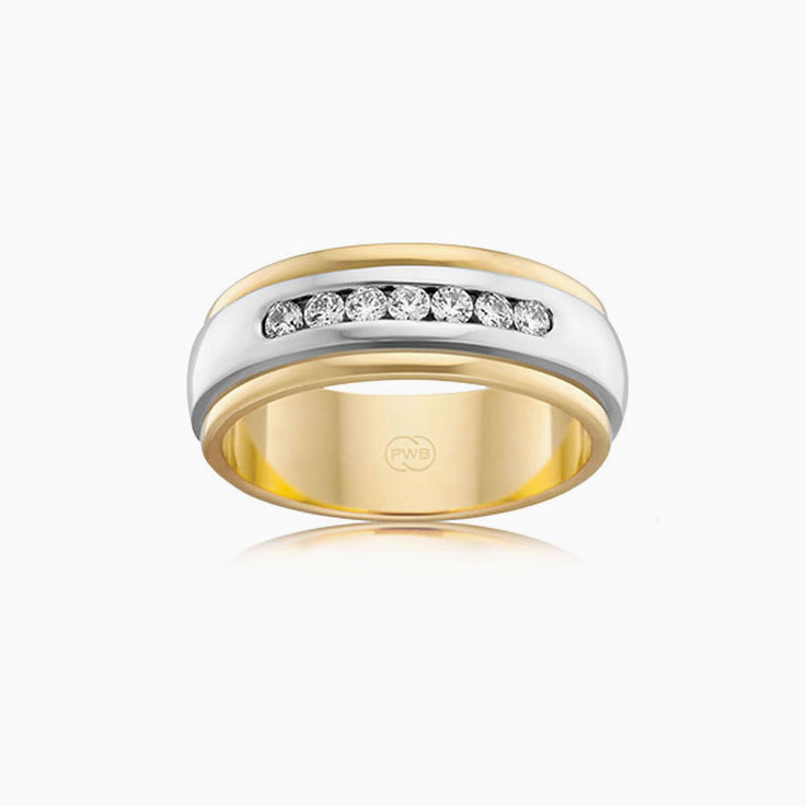 Channel set mens wedding ring 2TJ2326