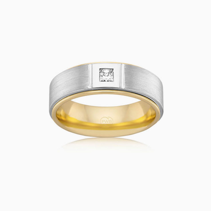 Princess cut mens wedding ring 2TJ3522