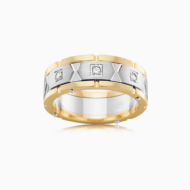 Grooved Diamond Mens wedder 2TJ4003