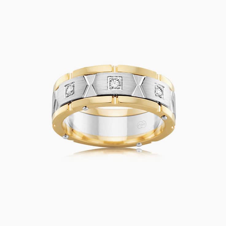 Grooved Diamond Mens wedder 2TJ4003
