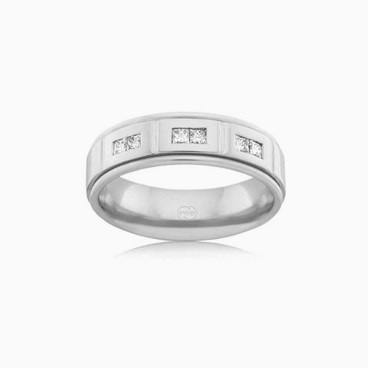 Princess cut mens wedding ring J3365