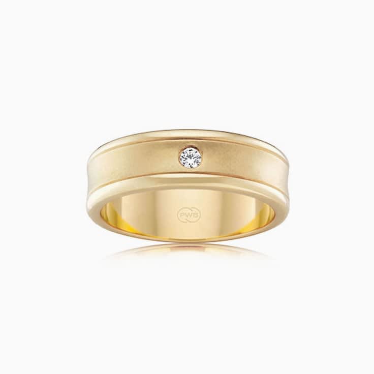 Drop set mens wedding ring WR3559