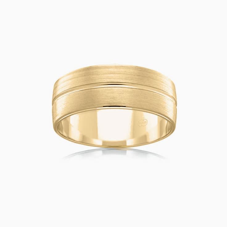 Grooved Mens Wedding Ring B2621