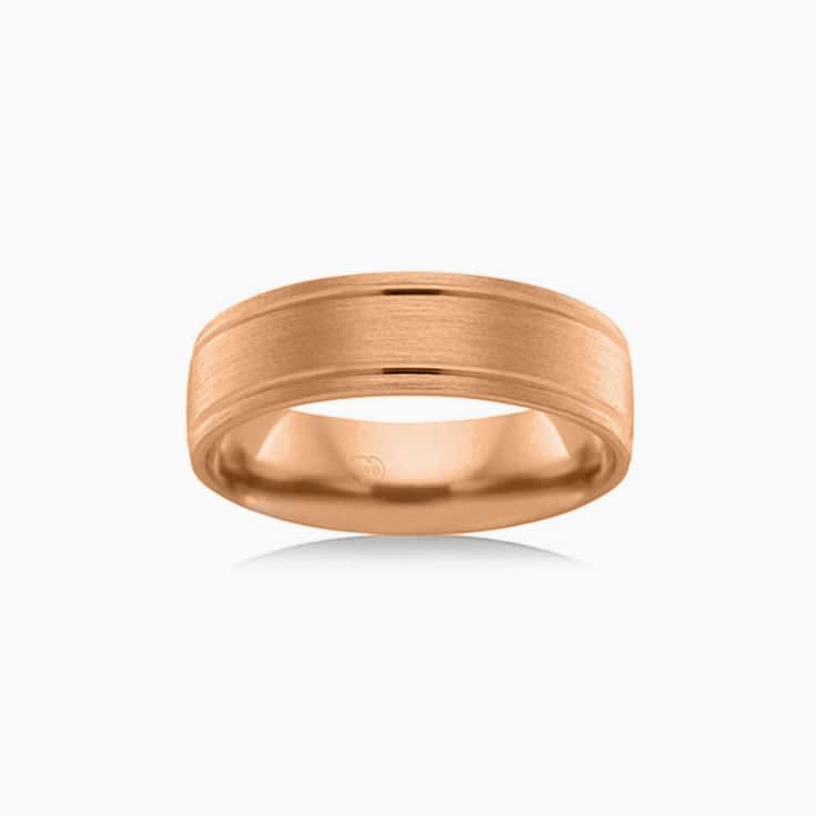 Double groove wedding ring B2867