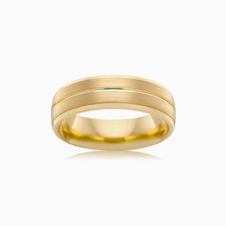 Grooved Mens Wedding ring B3936