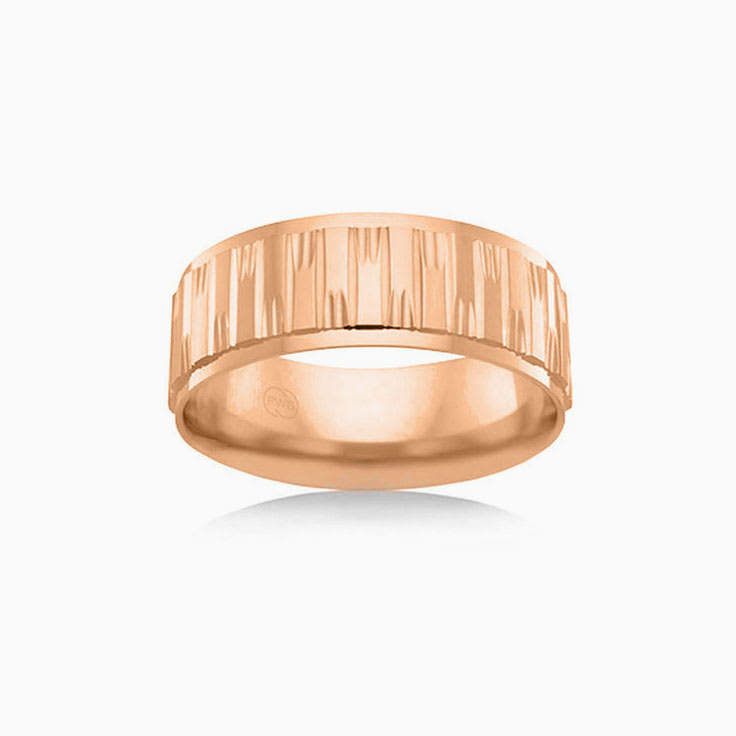 Carved mens ring F1464