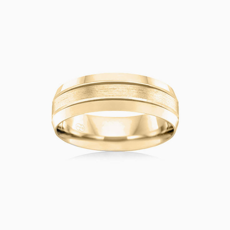 Dual Grooved Mens Wedding Band F2943